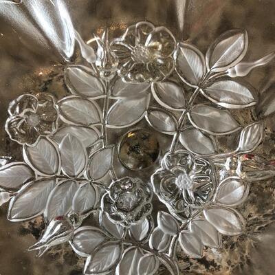 Vintage Crystal serving dish 8" MINT