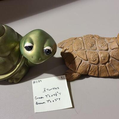 2 Turtle Statues -Item #239