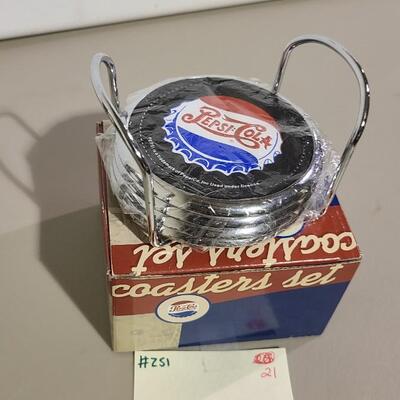 New in Box Pepsi Coaster Set -Item #251