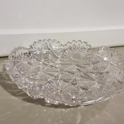 Brilliant Cut Glass Bowl  9"W -Item #252