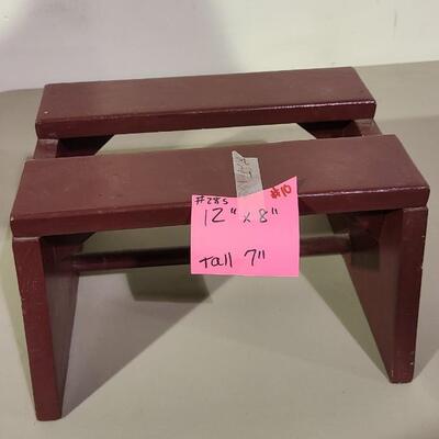Red Wooden Step Stool 7"T x 12" x 8" -Item #285
