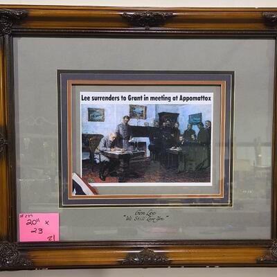 Gen. Lee Framed and Matted Picture -Item #289