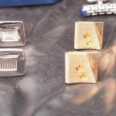 Lot 115 Bolo ties, cufflinks, Tie Bars, Dicroic Glass and other Jewelry