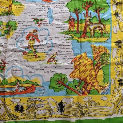 Vintage Silk Wisconsin Scarf