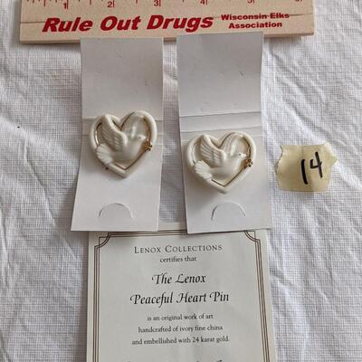 Heart shaped ceramic pins