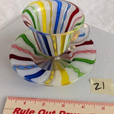 Latticino Ribbon Glass