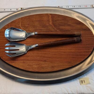 Vintage carving platter and tools