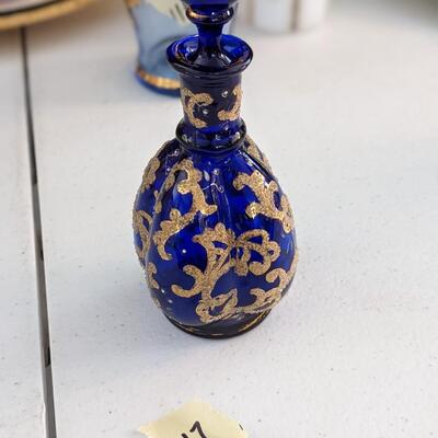 Bohemian gold trimmed decanter