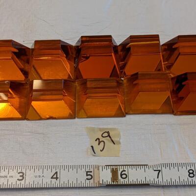 Czech art deco blown glass card holders