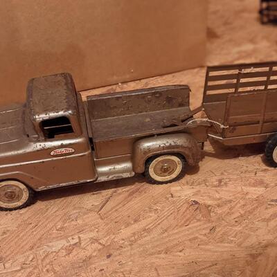 Tonka truck and wagon