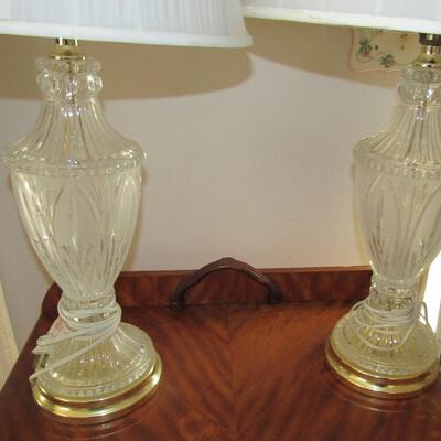 Lot 12- Two Vintage Lamp Glass Base 
