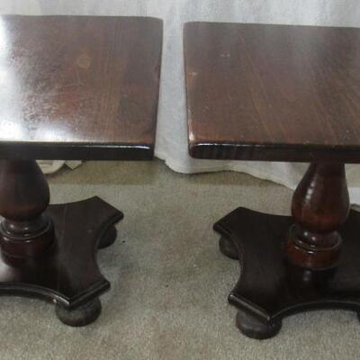 Lot 31- 2 Vintage wood end tables 