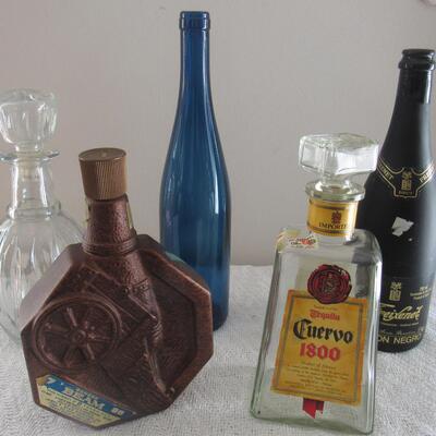 Lot 45- 5 Old Liquor bottles & Decanter