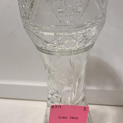 Clear Glass Vase -Item #312 14"T x 5Â½"W