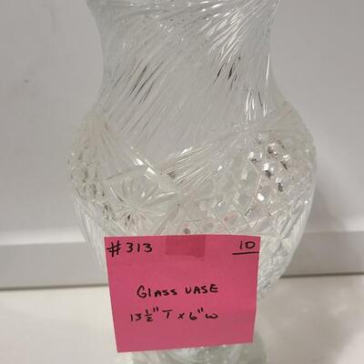 Clear Glass Vase -Item #313 13Â½