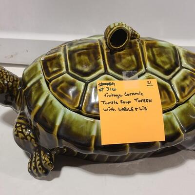 Vintage Ceramic Turtle Soup Tureen -Item #316