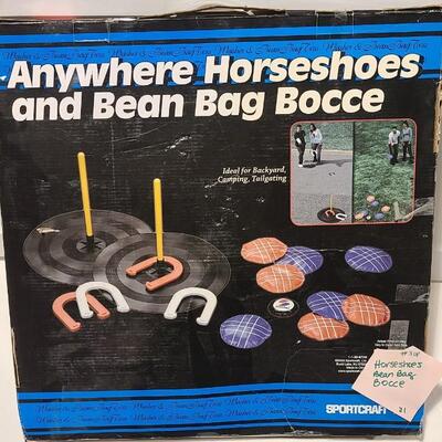 Anywhere Horseshoes+Bean Bag Bocce -Item #318.  Retail $38