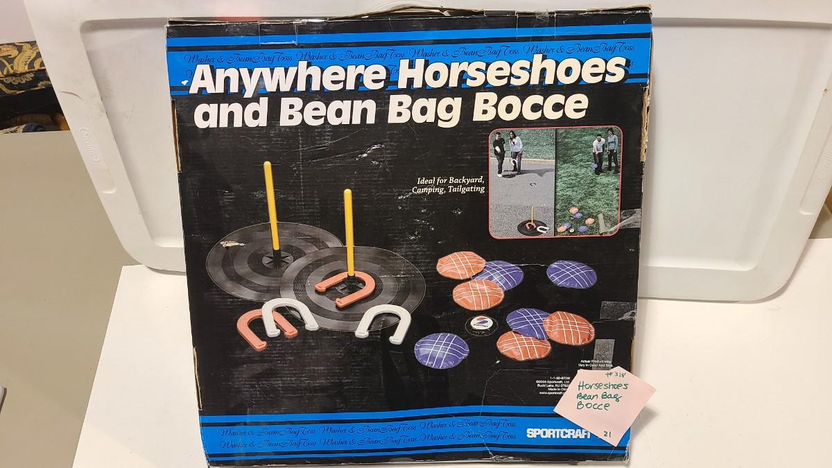 Anywhere Horseshoes+Bean Bag Bocce Item 318. Retail 38