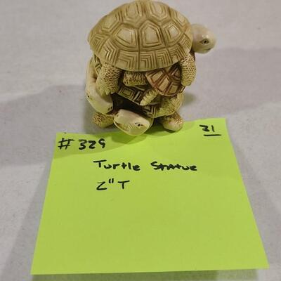 Stacked Turtle Statue with removable shell -Item #329 made in England