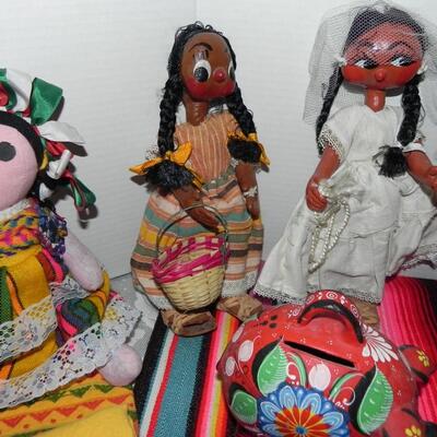 " SOUTH OF THE BORDER"-DOLLS-PIGGY BANK-SALT & PEPPER SHAKERS-MORE