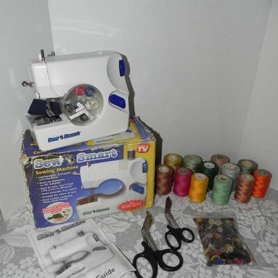 SEW SMART SEWING MACHINE-THREADS-BUTTONS AND SEWING SCISSORS