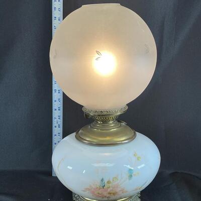 Victorian Style Floral Painted Bubble Lamp