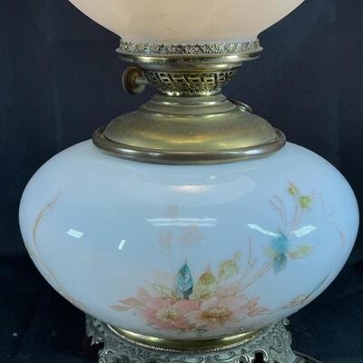 Victorian Style Floral Painted Bubble Lamp