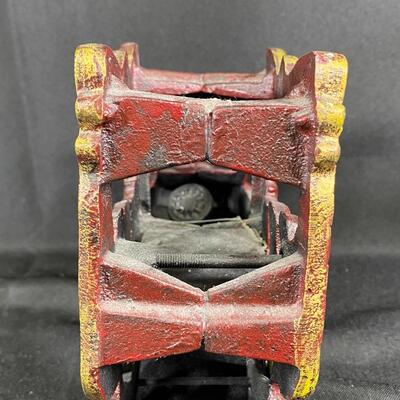 Vintage Cast Iron Overland Circus Car with Giraffe Doorstop 