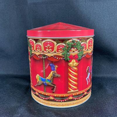 Carousel Horse Circus Holiday Tin
