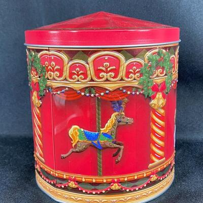 Carousel Horse Circus Holiday Tin