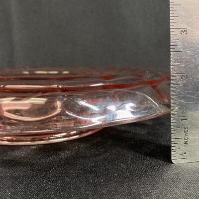 Pale Pink Depression Glass Shallow Serving Bowl