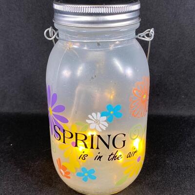 Spring is in the Air Battery Op Light Up Mason Jar
