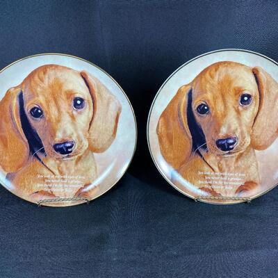 Matching Pair of Dachshund Collector Plates