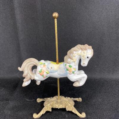 Small Porcelain Carousel Horse Figurine