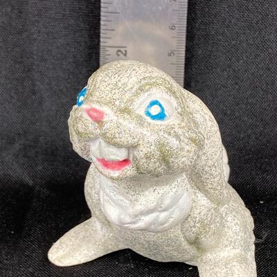 Silver Glitter Covered Rabbit Figurine 