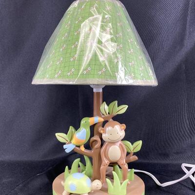 Baby Nursery Child's Table Lamp Monkey Rainforest Jungle