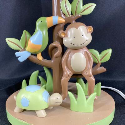 Baby Nursery Child's Table Lamp Monkey Rainforest Jungle