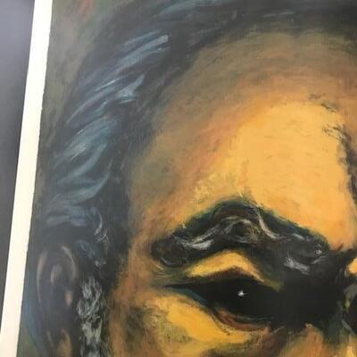 Anthony Quinn Oscar winning actor self-portrait lithograph