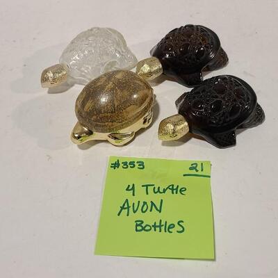 4 Avon Turtle Bottles -Item #353