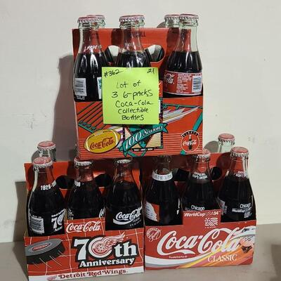 3 SixPacks of Coca-Cola Collectible Bottles -Item #362