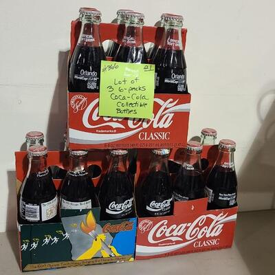 3 SixPacks of Coca-Cola Collectible Bottles -Item #366