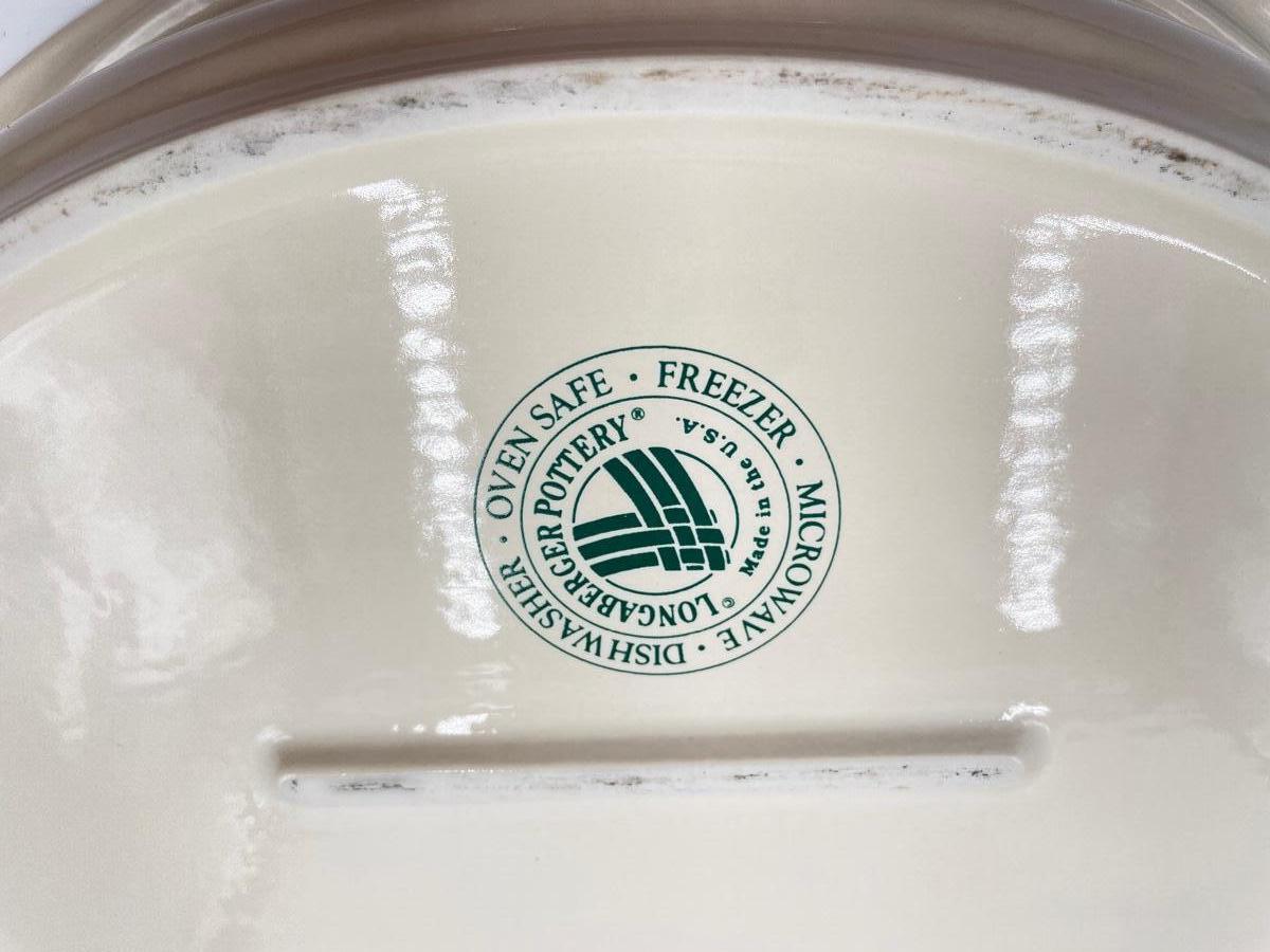 LONGABERGER POTTERY OVAL CASSEROLE DISH W/LID