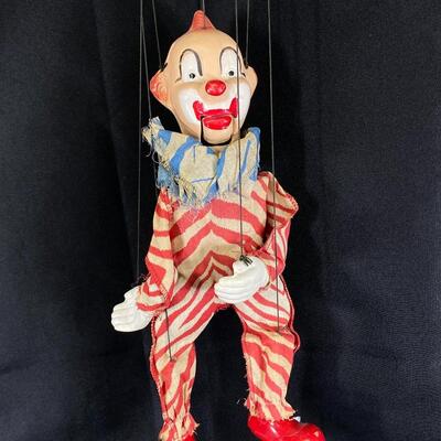 Vintage Peter Puppet Playthings Clarabell Clown Howdy Doody 1950s String Puppet Marionette
