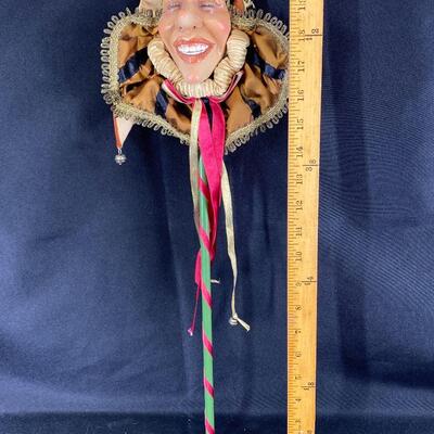 Wayne Kleski Katherine's Collection Smiling Jester Stick Puppet 