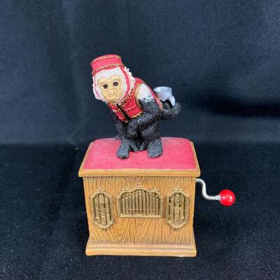 Small Organ Grinder Monkey Music Box Westland Giftware