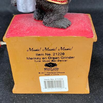 Small Organ Grinder Monkey Music Box Westland Giftware
