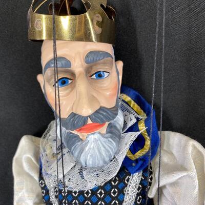 Vintage King Friday Old King Cole Marionette String Puppet with Control Rod