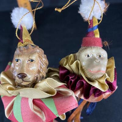 Wayne Kleski Animal Jester Dog Monkey Clown Stick Puppet Ornaments