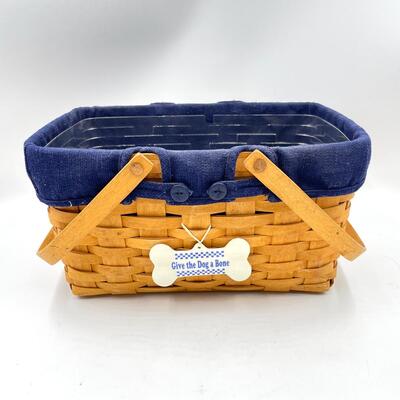 LONGABERGER 1995 â€œGIVE THE DOG A BONEâ€ DOUBLE HANDLED BASKET