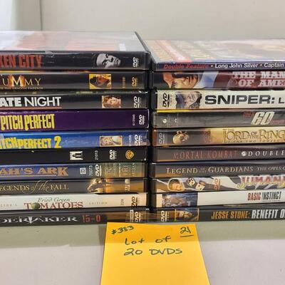 Lot of 20 Assorted DVDs -Item #383